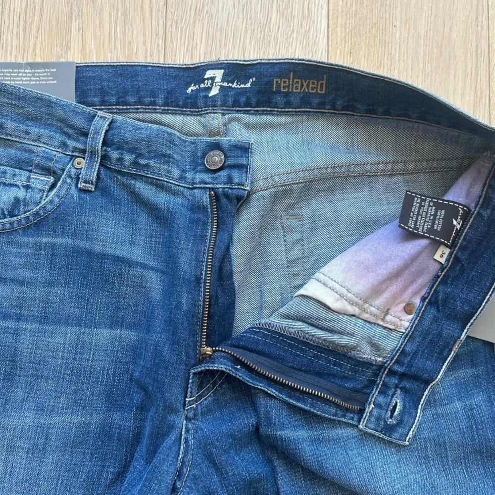 7 For All Mankind Relaxed Jeans 36 USA Blue Ghost ATC521942N Straight Leg Denim
